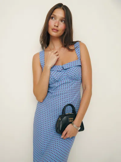 Reformation Tancy Dress In Blue