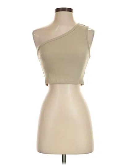 Pre-owned Reformation Tank Top Tan One Shoulder Neckline Tops