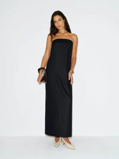 Reformation Tansy Linen Dress Black Xs