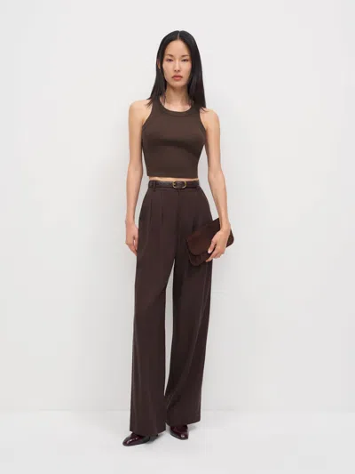 Reformation Tasha Cropped Tank Top Brown Small