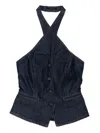 Reformation Tate Denim Top In Blue