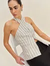 Reformation Tate Linen Top In Ivoire