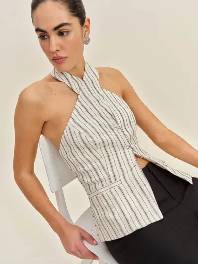 Reformation Tate Linen Top In Ivoire
