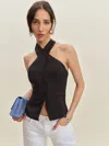 Reformation Tate Linen Top In Rouge