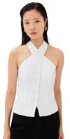 Reformation Tate Linen Top In White