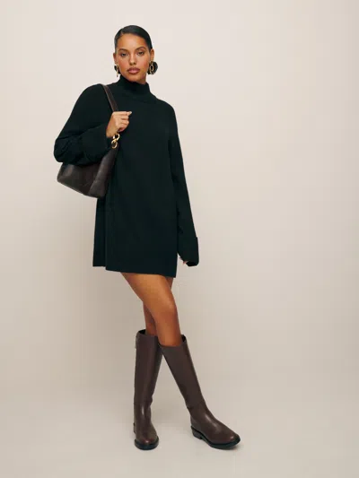 Reformation Tate Regenerative Wool Sweater Dress In Black