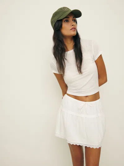 Reformation Tavia Skirt In White
