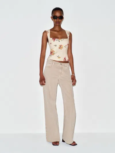 Reformation Tavish Linen Top Ivory 8 In Neutral