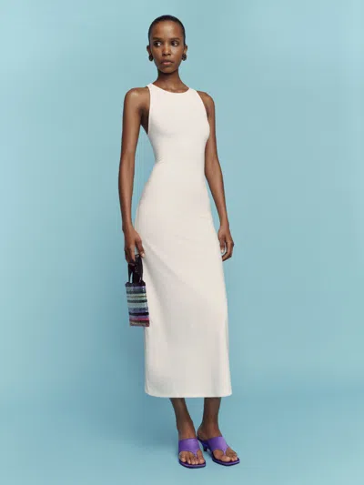 Reformation Teddi Knit Dress Ivory Xs In White