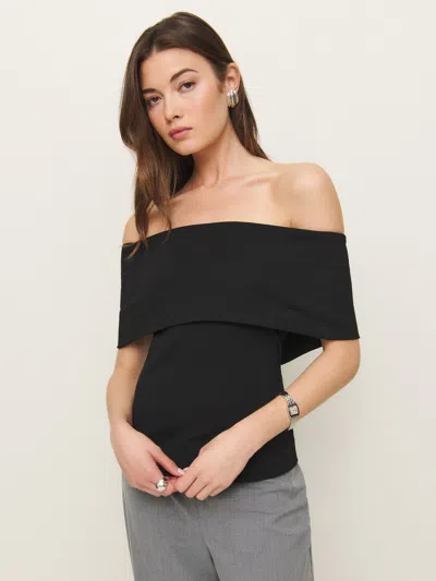 Reformation Teddy Knit Top In Black