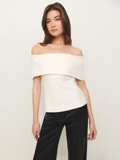 Reformation Teddy Knit Top In Ivory