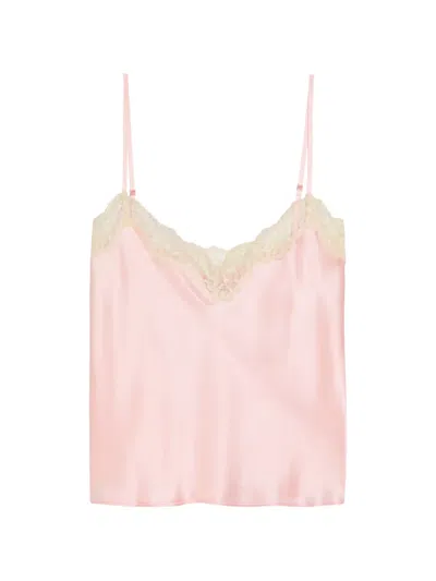 Reformation Teddy Lace-trim Top In Pink