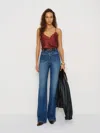 Reformation Teddy Silk Top In Multi