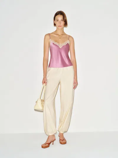 Reformation Teddy Silk Top Pink Xs