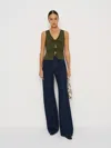 Reformation Tefi Knit Top In Green