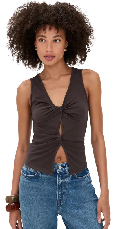 REFORMATION TEFI KNIT TOP MOLE