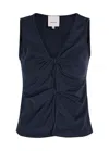 Reformation Tefi Front Twist Stretch Organic Cotton Tank In Blue