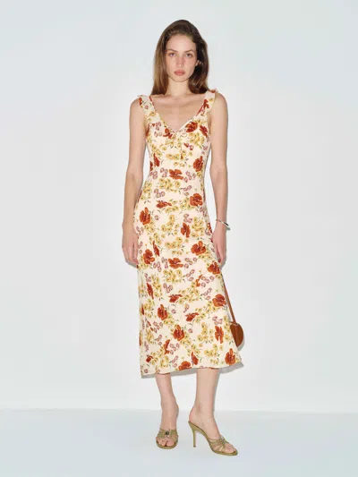 Reformation Teleia Dress 12 In Brown