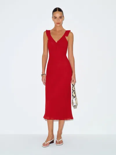 Reformation Teleia Dress Red 8
