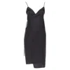 Reformation Tencel Linen V Neck Wrap Dress In Black