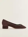 Reformation Terry Ballet Pump In Espresso Suede