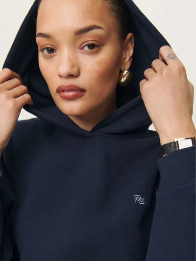 Reformation Tessa Hoodie In Ice Water Logo