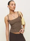 Reformation Tessa Regenerative Merino Sweater Tank In Butterscotch Mole Marl