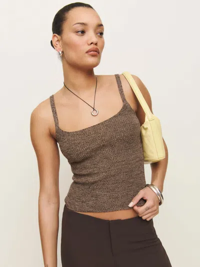 Reformation Tessa Regenerative Merino Sweater Tank In Butterscotch Mole Marl