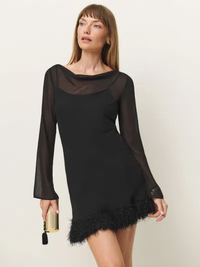 Reformation Tetty Dress In Black