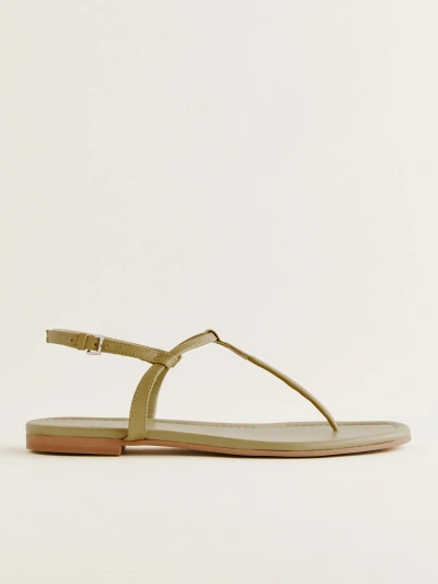 Reformation Thea T-strap Flat Sandal In Cerignola Leather
