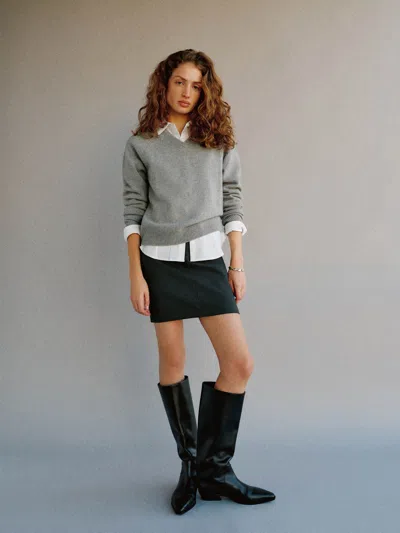 Reformation Theo Knit Skirt In Gray