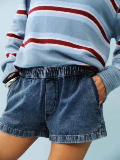 Reformation Theo Low Rise 2.5 Pull On Denim Short