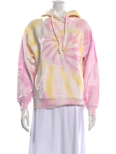 Pre-owned Reformation Tie-dye Print Crew Neck Hoodie In Pink