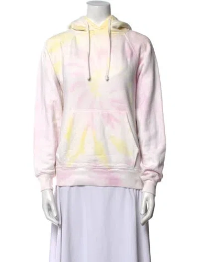 Pre-owned Reformation Tie-dye Print Crew Neck Sweater In White