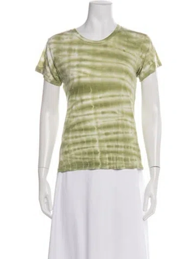 Pre-owned Reformation Tie-dye Print Crew Neck T-shirt In Green