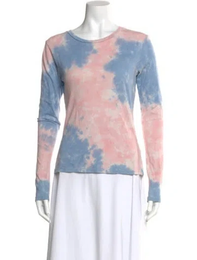 Pre-owned Reformation Tie-dye Print Scoop Neck Sweatshirt In Blue