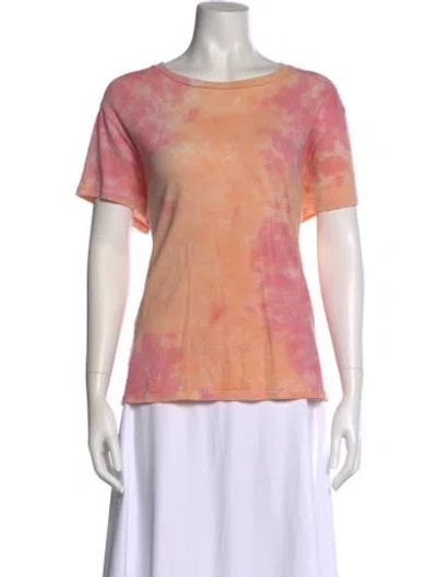 Pre-owned Reformation Tie-dye Print Scoop Neck T-shirt In Multi