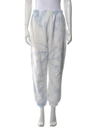 Pre-owned Reformation Tie-dye Print Wide Leg Pants In White