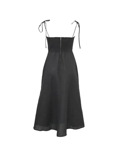 Pre-owned Reformation Tie-strap Nebraska Dress In Black