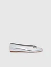 Reformation Tina Ballet Flat In Silver