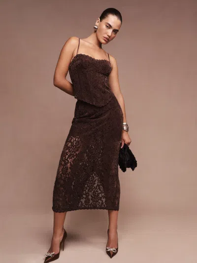 Reformation Tommen Two Piece In Dark Mahogany