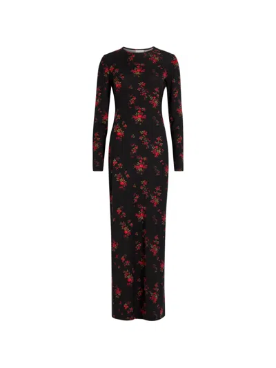 Reformation Tommie Floral Stretch-jersey Maxi Dress In Black