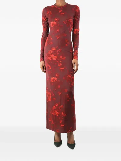 Pre-owned Reformation Tommie Floral-print Maxi Dress In Brown