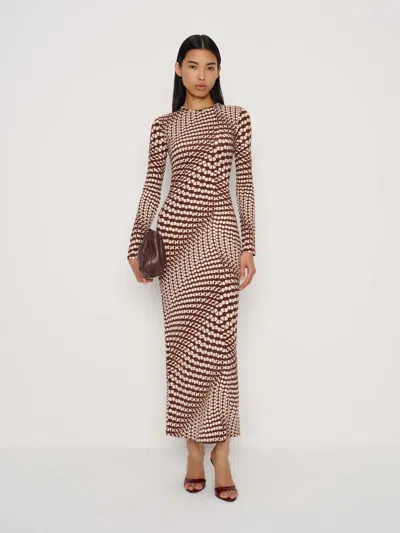 Reformation Tommie Knit Dress In Brown