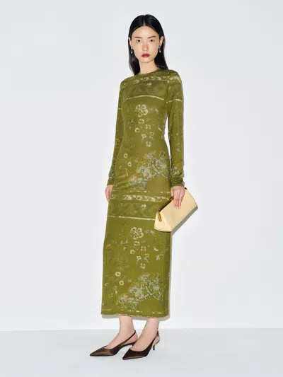 Reformation Tommie Knit Dress Green Large