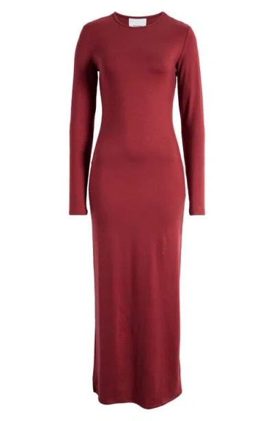 Reformation Tommie Long Sleeve Stretch Dress In Chianti