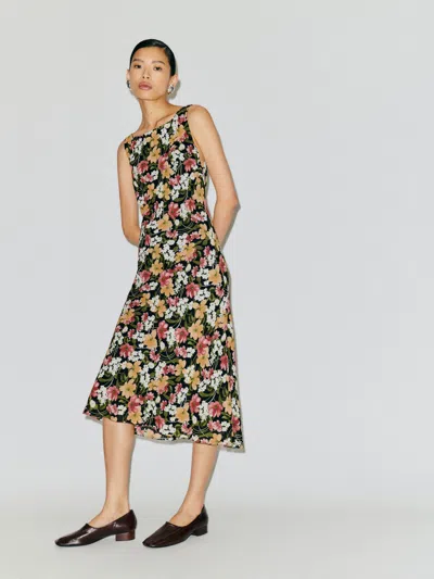 Reformation Topanga Dress Black Xl In Brown