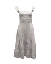 Shop Reformation Toulouse Midi Dress In Floral Print Linen In Multi