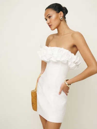 Reformation Tracy Linen Dress In White