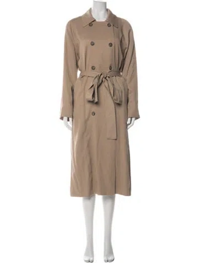 Pre-owned Reformation Trench Coat In Green